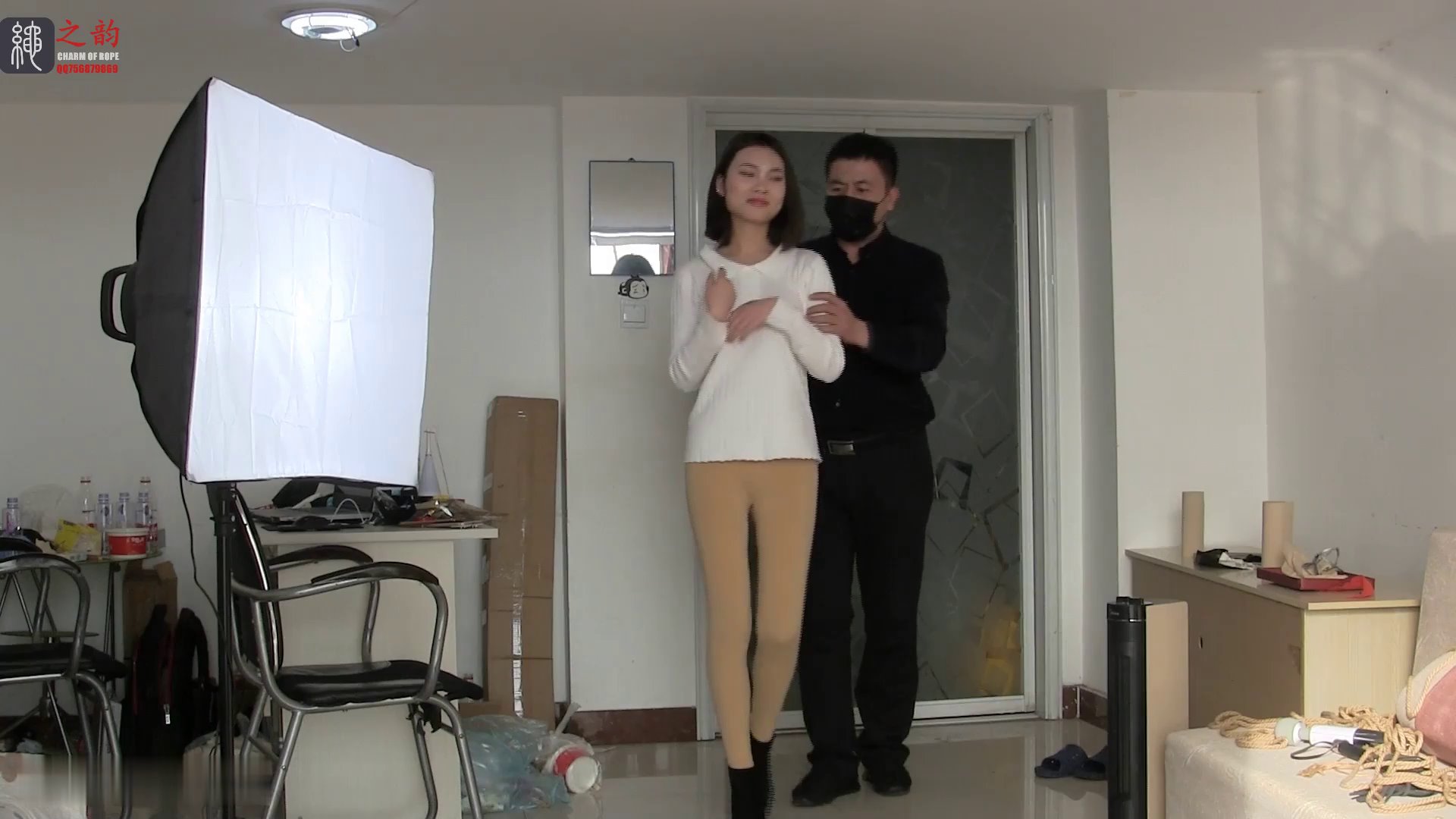 绳之韵 押解小美女彩虹龟甲捆绑遥控外出购物全程